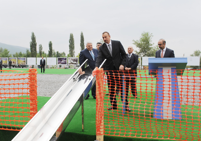 Azerbaijani President lays foundations stone for Heydar Aliyev Center in Shaki (PHOTO)